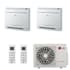 LG 24K BTU Cooling 22.5 SEER2 Two Zone Floor Console Mini Split Package with 15K + 15K Indoor Units White