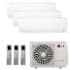 LG 24K BTU Cooling 22.5 SEER2 Three Zone Wall Mount Mini Split Package with 9k + 9k + 9k Indoor Units White