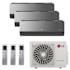 LG 24K BTU Cooling 22.5 SEER2 Three Zone Wall Mount Mini Split Package with Smoked Charcoal 9k + 9k + 9k Indoor Units Smoked Charcoal