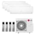 LG 30K BTU Cooling 22 SEER2 Four Zone Wall Mount Mini Split Package with 7k + 7k + 7k + 18k Indoor Units White
