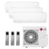 LG 30K BTU Cooling 22 SEER2 Three Zone Wall Mount Mini Split Package with 7k + 9k + 12k Indoor Units White