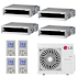 LG 32.8K BTU Cooling 18 SEER2 Four Zone Concealed Duct Mini Split Package with 9K + 9K + 12K + 12K Indoor Units White