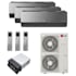 LG 48K BTU Cooling 20.5 SEER2 Three Zone Wall Mount Mini Split Package with Smoked Charcoal 9k + 12k + 18k Indoor Units Smoked Charcoal