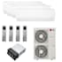 LG 50.5K BTU Cooling 20.6 SEER2 Four Zone Wall Mount Mini Split Package with 7k + 7k + 12k + 24k Indoor Units White