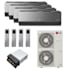 LG 50.5K BTU Cooling 20.6 SEER2 Four Zone Wall Mount Mini Split Package with Smoked Charcoal 9k + 12k + 12k + 12k Indoor Units Smoked Charcoal