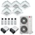 LG 56K BTU Cooling 20.5 SEER2 Five Zone Ceiling Cassette Mini Split Package with 12K + 12K + 18K + 18K + 18K Indoor Units White