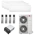 LG 56K BTU Cooling 20.5 SEER2 Four Zone Wall Mount Mini Split Package with 7k + 15k + 15k + 24k Indoor Units White