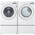 LG 27 Inch Wide 4.5 Cu. Ft. Front Load Washer and 7.4 Cu. Ft. Gas Dryer Laundry Pair with Pedestal Storage Drawers and 6Motion Technology White