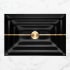 Linkasink 23" Rectangular Glass Undermount Bathroom Sink with Metal Leaf Accent Black Glass with Gold