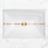 Linkasink 18" Rectangular Glass Undermount Bathroom Sink with Metal Leaf Accent White Glass with Gold