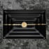 Linkasink 20" Rectangular Glass Undermount Bathroom Sink with Metal Leaf Accent Black Glass with Gold