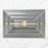 Linkasink 23" Rectangular Glass Undermount Bathroom Sink with Metal Leaf Accent Gray Glass with Gold