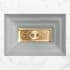 Linkasink 20" Rectangular Glass Undermount Bathroom Sink with Metal Leaf Accent Gray Glass with Gold