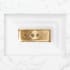 Linkasink 23" Rectangular Glass Undermount Bathroom Sink with Metal Leaf Accent White Glass with Gold