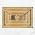 Linkasink 23" Rectangular Glass Undermount Bathroom Sink with Metal Leaf Accent Glass with Gold