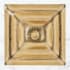 Linkasink 16-1/2" Square Glass Undermount Bathroom Sink with Metal Leaf Accent Glass with Gold