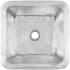 Linkasink Smooth Small Square 16" Square Brass Drop In Bathroom Sink Polished Stainless Steel