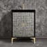 Linkasink Mother of Pearl 24" Single Free Standing Vanity Cabinet Only - Less Vanity Top Black with Polished Brass