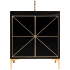 Linkasink Divergence 30" Free Standing Plywood Vanity Cabinet Only - Less Vanity Top Black / Polished Brass