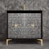 Linkasink Mother of Pearl 36" Single Free Standing Vanity Cabinet Only - Less Vanity Top Black with Polished Brass