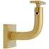 Linnea 304 Grade Stainless Steel 3-3/16 Inch Projection Glass Mount Hand Rail Bracket with Flat Clamp and Square Rose PVD Satin Brass