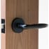 Linnea Marine Grade 316 Stainless Steel LL26 Single Dummy Door Lever with Round Rose Satin Black