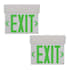Lithonia Lighting Basics Edge-Lit Exit Sign 4" Wide LED Green Letter Exit Light - 2-Pack White