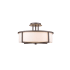 Livex Lighting Wesley 3 Light 16" Wide Semi-Flush Drum Ceiling Fixture Bronze