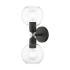 Livex Lighting Downtown 2 Light 7" Wide Commercial Vanity Light Black / Brushed Nickel Accents