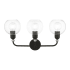 Livex Lighting Downtown 3 Light 24" Wide Commercial Vanity Light Black / Brushed Nickel Accents
