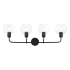 Livex Lighting Downtown 4 Light 36" Wide Commercial Vanity Light Black / Brushed Nickel Accents