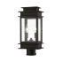 Livex Lighting Princeton 2 Light 17" Tall Post Light Black / Polished Chrome Stainless Steel Reflector