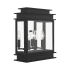 Livex Lighting Princeton 3 Light Single Outdoor Wall Sconce with Clear Glass Shades Black