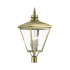Livex Lighting Adams 4 Light 32" Tall Post Light Antique Brass / Brushed Nickel