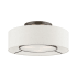 Livex Lighting Ellsworth 3 Light 17" Wide Flush Mount Drum Ceiling Fixture Brushed Nickel / Shiny White Accents