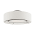 Livex Lighting Ellsworth 4 Light 21" Wide Flush Mount Drum Ceiling Fixture Brushed Nickel / Shiny White Accents