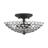 Livex Lighting Cassandra 2 Light 11" Wide Semi-Flush Bowl Ceiling Fixture Black