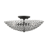 Livex Lighting Cassandra 3 Light 16" Wide Semi-Flush Bowl Ceiling Fixture Black