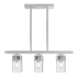 Livex Lighting Harding 3 Light 28" Wide Linear Chandelier with Seedy Glass Shades Polished Chrome
