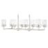 Livex Lighting Harding 8 Light 40" Wide Linear Chandelier with Seedy Glass Shades Polished Chrome