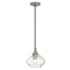 Livex Lighting Art Glass 1 Light Mini Pendant with Ribbed Glass Shade Brushed Nickel