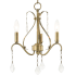 Livex Lighting Caterina 3 Light 13" Wide Crystal Candle Style Chandelier Antique Brass with Clear Crystals