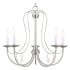 Livex Lighting Mirabella 5 Light 24" Wide Pillar Candle Chandelier Brushed Nickel