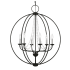 Livex Lighting Arabella 6 Light 28" Wide Multi Light Pendant Black / Brushed Nickel Finish Candles
