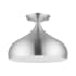 Livex Lighting Amador 12" Wide Semi-Flush Ceiling Fixture Brushed Aluminum / Polished Chrome