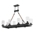Livex Lighting Metuchen 3 Light 44" Wide Linear Chandelier with Clear Glass Shades Bronze