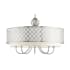 Livex Lighting Arabesque Single Light 24" Wide Drum Chandelier with Outer Metal Frame and Inner Fabric Shades Brushed Nickel