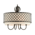 Livex Lighting Arabesque Single Light 18" Wide Drum Chandelier with Outer Metal Frame and Inner Fabric Shades English Bronze