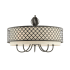 Livex Lighting Arabesque Single Light 24" Wide Drum Chandelier with Outer Metal Frame and Inner Fabric Shades English Bronze
