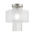 Livex Lighting Bella Vista Single Light 11" Wide Semi-Flush Drum Ceiling Fixture Brushed Nickel